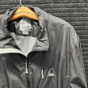 Sierra Designs Kenosha Windbreaker Jacket Mens Large Gray Full Zip Hiking Coat
